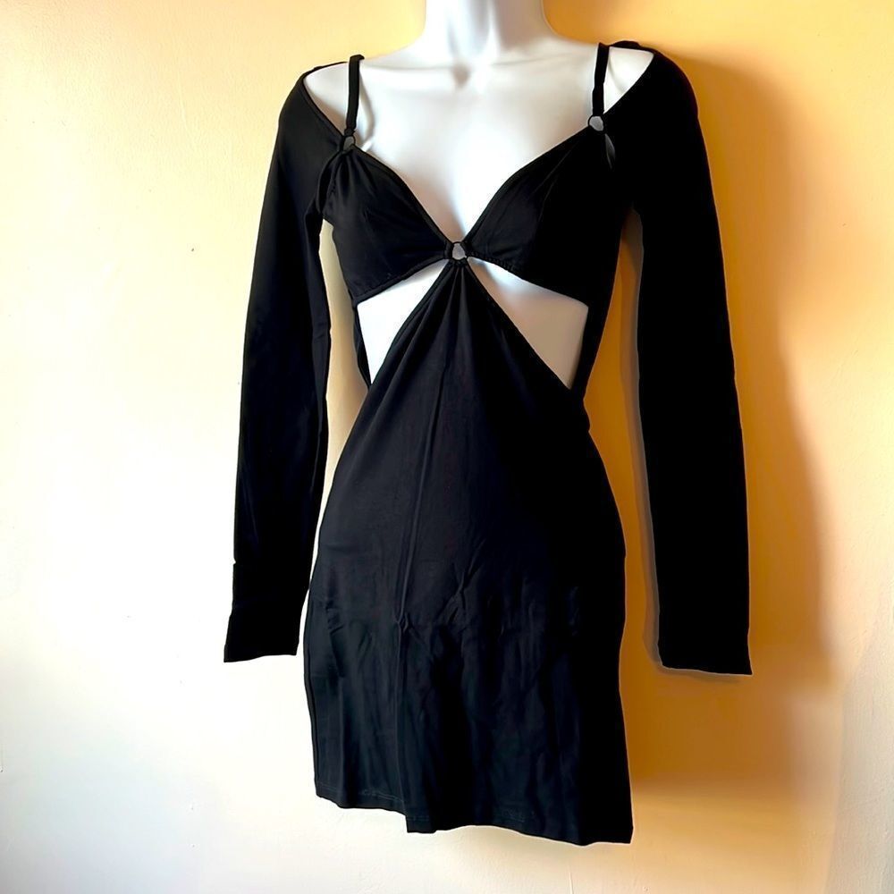 I Heart Black Cut Out Bodycon Dress Sz XS